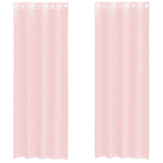 vidaXL Voile Curtains with Grommets 2 pcs Light Pink 140x300 cm
