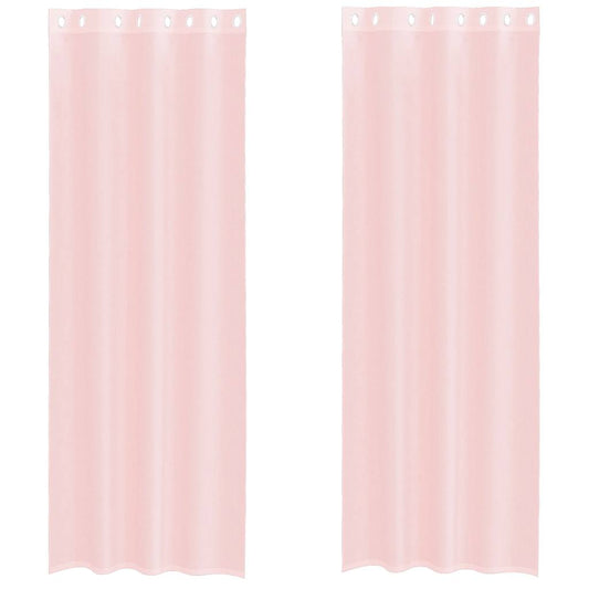 vidaXL Voile Curtains with Grommets 2 pcs Light Pink 140x300 cm