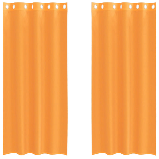 vidaXL Voile Curtains with Grommets 2 pcs Orange 140x225 cm