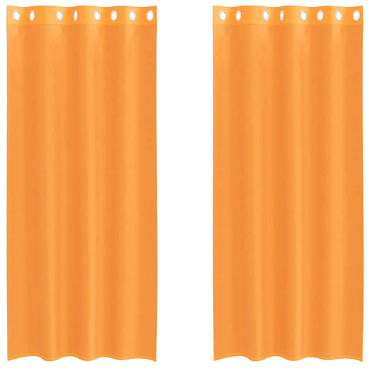 vidaXL Voile Curtains with Grommets 2 pcs Orange 140x225 cm