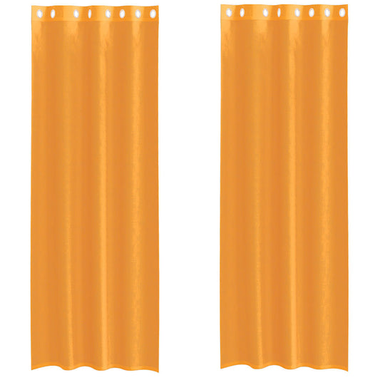 vidaXL Voile Curtains with Grommets 2 pcs Orange 140x260 cm