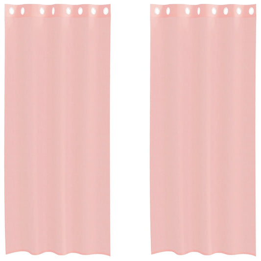 vidaXL Voile Curtains with Grommets 2 pcs Pink 140x225 cm
