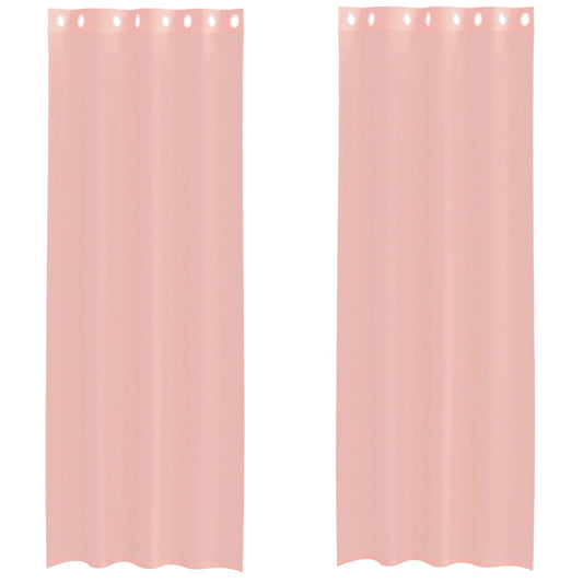 vidaXL Voile Curtains with Grommets 2 pcs Pink 140x300 cm