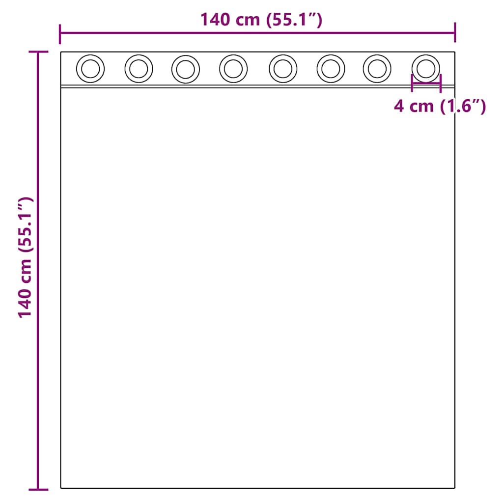 vidaXL Voile Curtains with Grommets 2 pcs Purple 140x140 cm