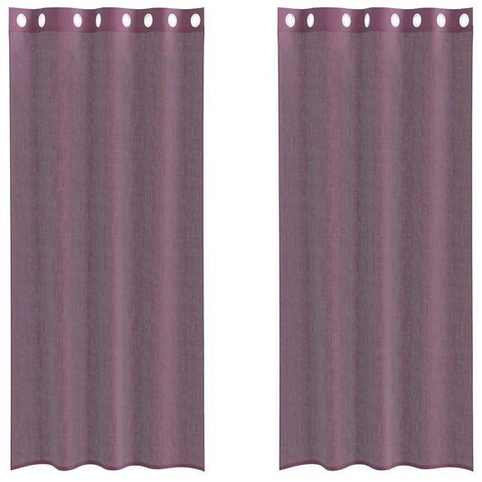 vidaXL Voile Curtains with Grommets 2 pcs Purple 140x245 cm