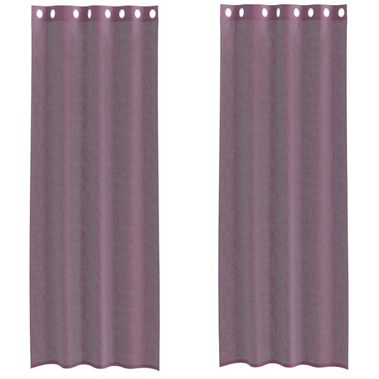 vidaXL Voile Curtains with Grommets 2 pcs Purple 140x260 cm