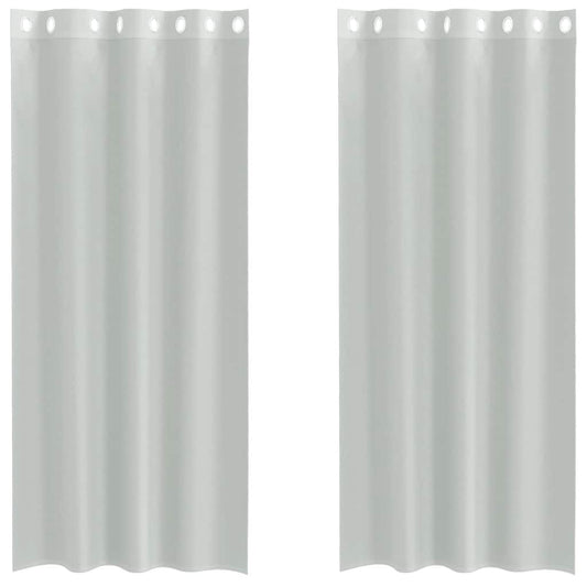 vidaXL Voile Curtains with Grommets 2 pcs Light Grey 140x245 cm