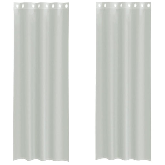 vidaXL Voile Curtains with Grommets 2 pcs Light Grey 140x300 cm