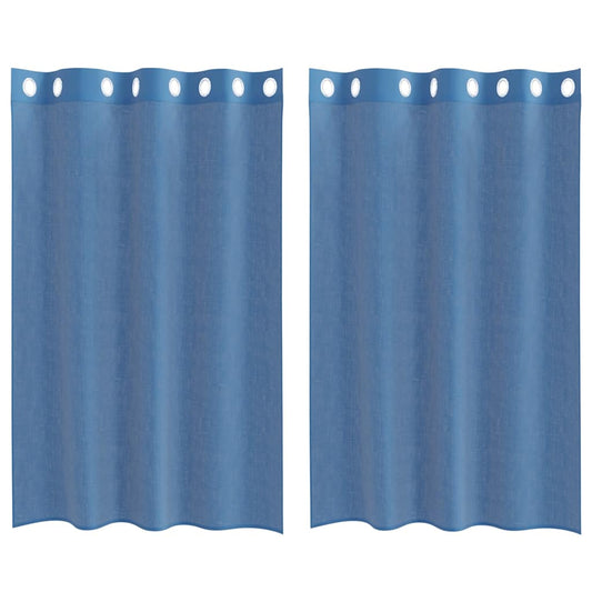 vidaXL Voile Curtains with Grommets 2 pcs Royal Blue