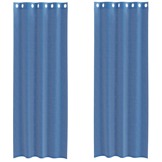 vidaXL Voile Curtains with Grommets 2 pcs Royal Blue