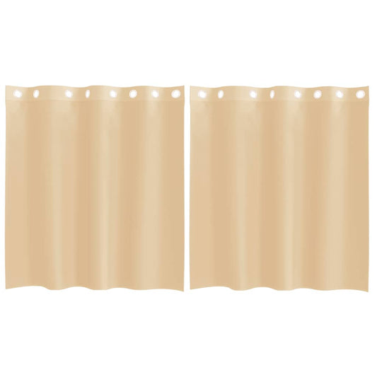 vidaXL Voile Curtains with Grommets 2 pcs Sand