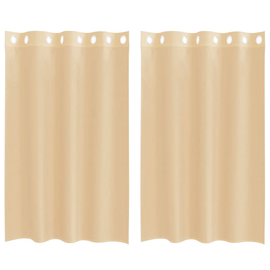 vidaXL Voile Curtains with Grommets 2 pcs Sand