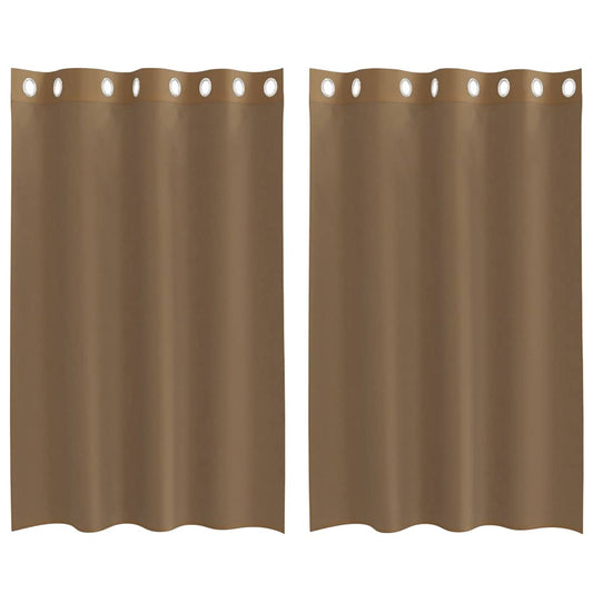 vidaXL Voile Curtains with Grommets 2 pcs Light Brown