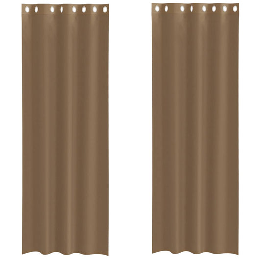 vidaXL Voile Curtains with Grommets 2 pcs Light Brown