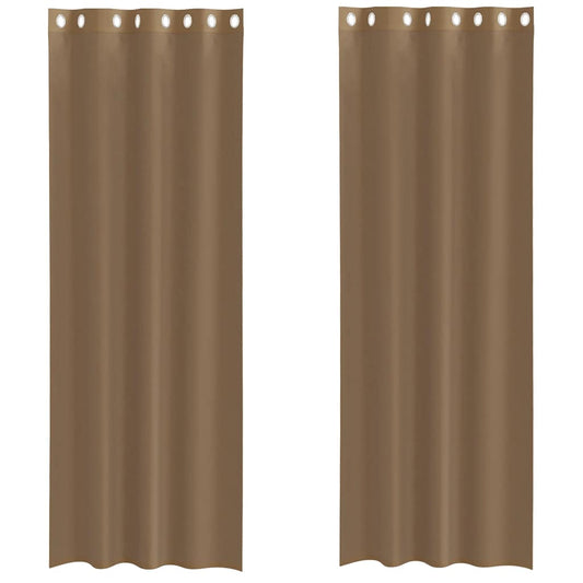 vidaXL Voile Curtains with Grommets 2 pcs Light Brown