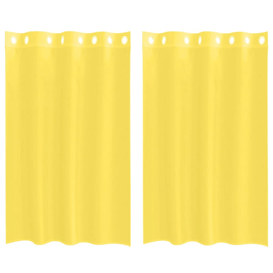 vidaXL Voile Curtains with Grommets 2 pcs Yellow