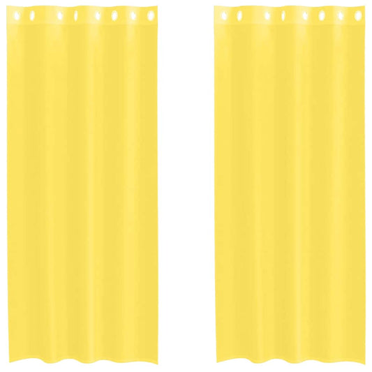 vidaXL Voile Curtains with Grommets 2 pcs Yellow