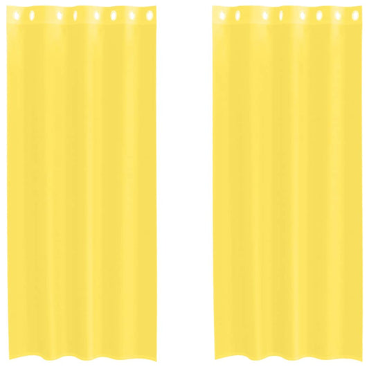 vidaXL Voile Curtains with Grommets 2 pcs Yellow