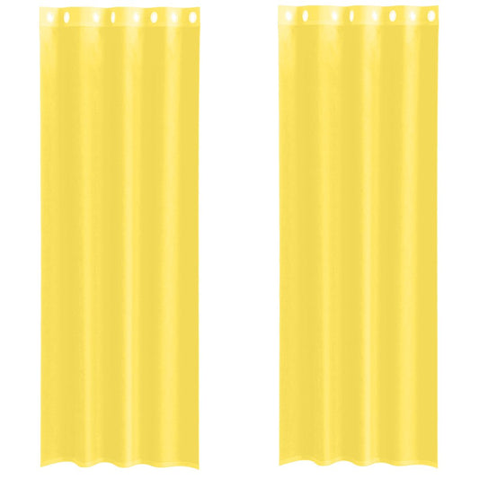 vidaXL Voile Curtains with Grommets 2 pcs Yellow