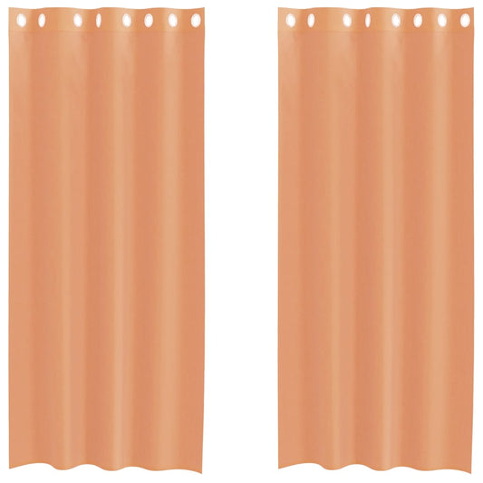 vidaXL Voile Curtains with Grommets 2 pcs Terracotta