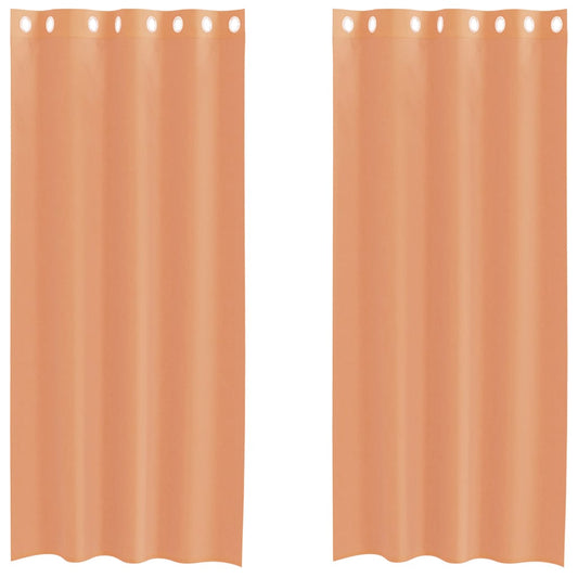 vidaXL Voile Curtains with Grommets 2 pcs Terracotta