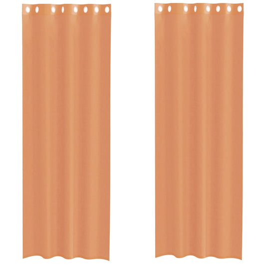 vidaXL Voile Curtains with Grommets 2 pcs Terracotta