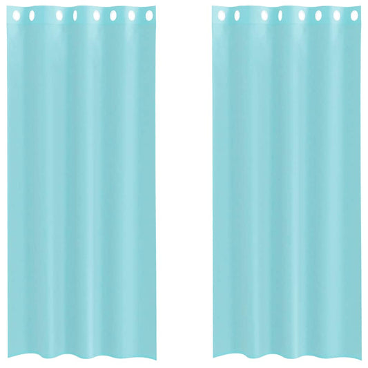 vidaXL Voile Curtains with Grommets 2 pcs Turquoise