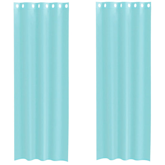 vidaXL Voile Curtains with Grommets 2 pcs Turquoise