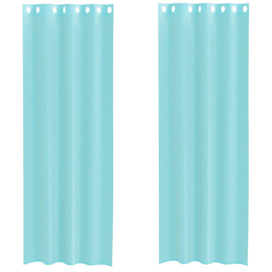 vidaXL Voile Curtains with Grommets 2 pcs Turquoise