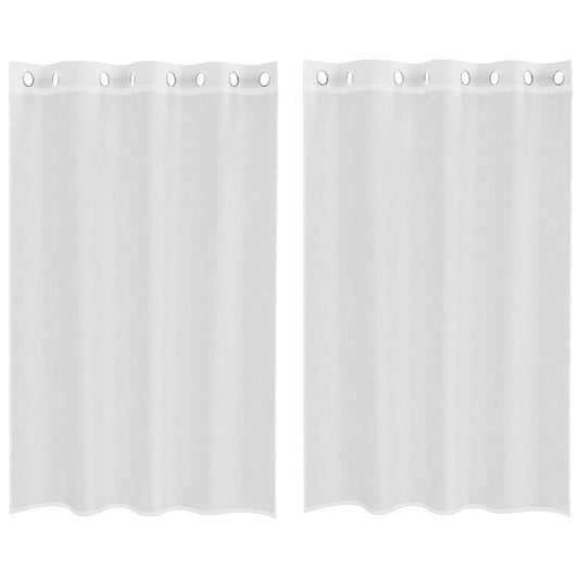 vidaXL Voile Curtains with Grommets 2 pcs White