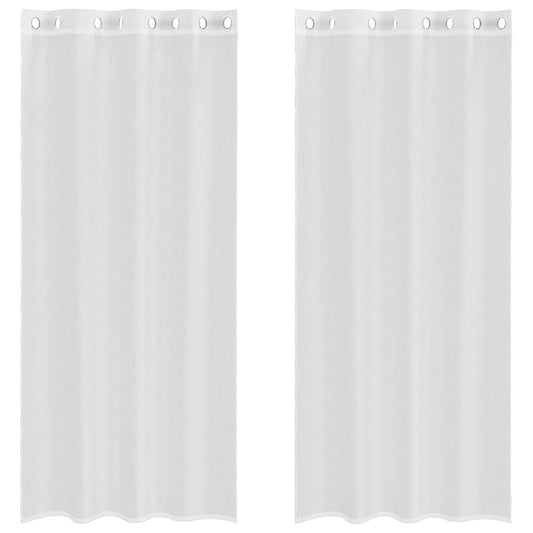 vidaXL Voile Curtains with Grommets 2 pcs White