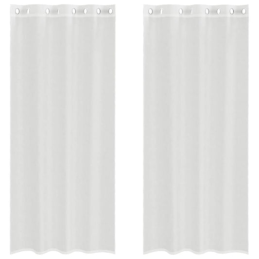 vidaXL Voile Curtains with Grommets 2 pcs White
