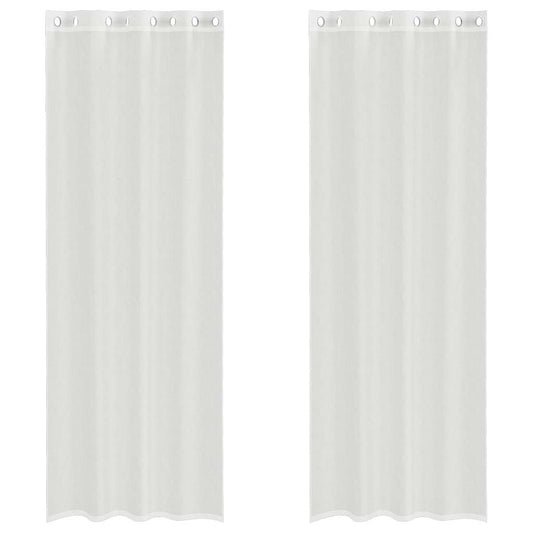vidaXL Voile Curtains with Grommets 2 pcs White