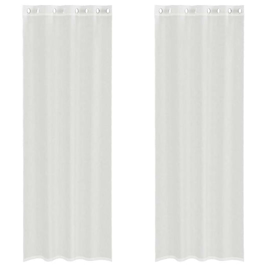 vidaXL Voile Curtains with Grommets 2 pcs White