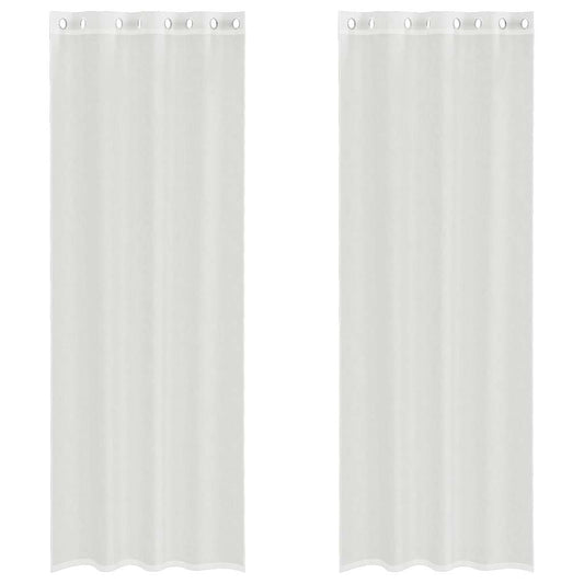 vidaXL Voile Curtains with Grommets 2 pcs White