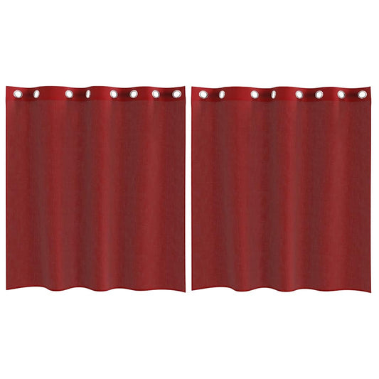 vidaXL Voile Curtains with Grommets 2 pcs Wine Red