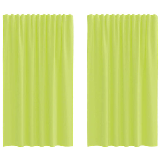 vidaXL Voile Curtains with Rod Pockets 2 pcs Apple Green