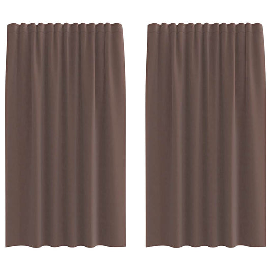 vidaXL Voile Curtains with Rod Pockets 2 pcs Brown