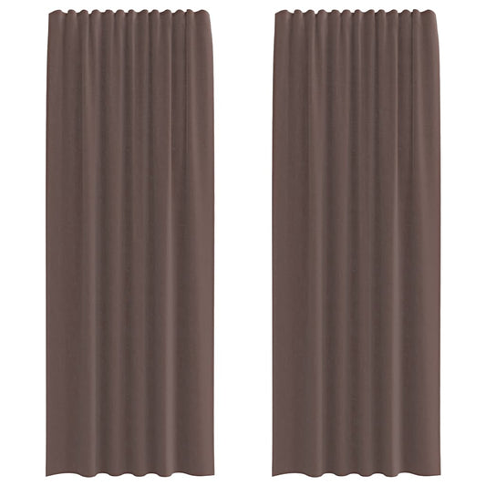 vidaXL Voile Curtains with Rod Pockets 2 pcs Brown