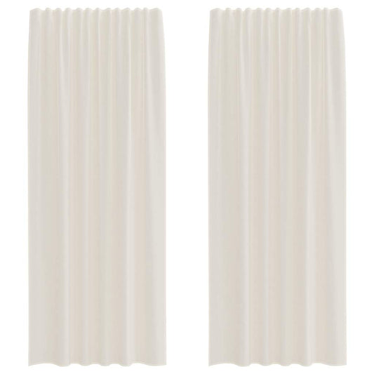 vidaXL Voile Curtains with Rod Pockets 2 pcs Cream