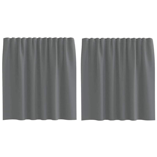 vidaXL Voile Curtains with Rod Pockets 2 pcs Dark Grey