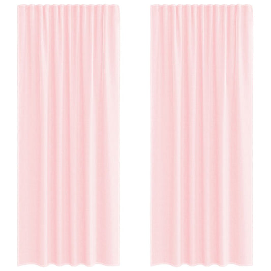 vidaXL Voile Curtains with Rod Pockets 2 pcs Light Pink