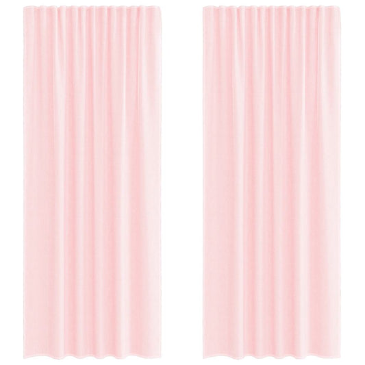 vidaXL Voile Curtains with Rod Pockets 2 pcs Light Pink