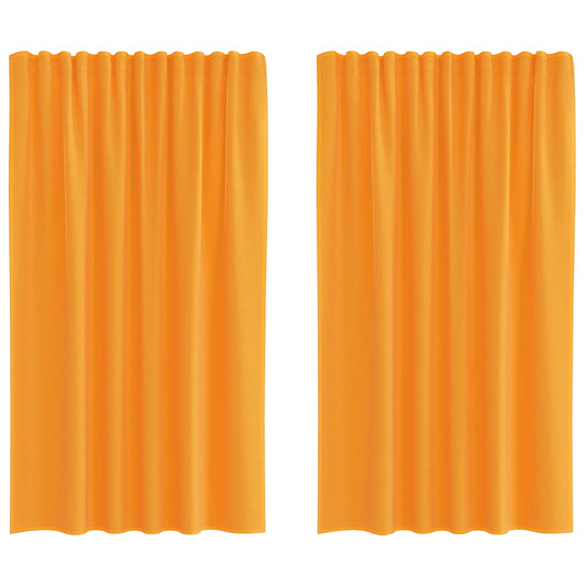 vidaXL Voile Curtains with Rod Pockets 2 pcs Orange
