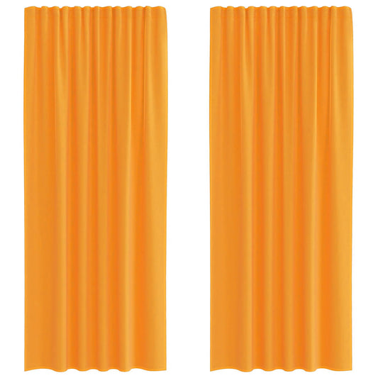 vidaXL Voile Curtains with Rod Pockets 2 pcs Orange