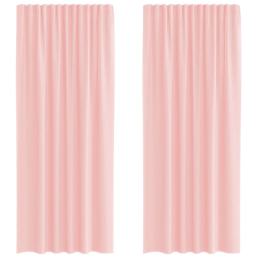 vidaXL Voile Curtains with Rod Pockets 2 pcs Pink