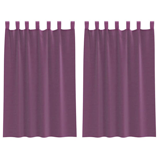 vidaXL Voile Curtains with Rod Pockets 2 pcs Purple