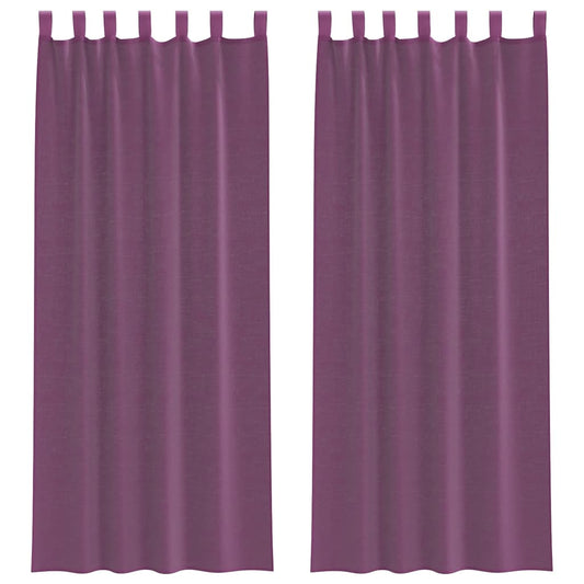 vidaXL Voile Curtains with Rod Pockets 2 pcs Purple