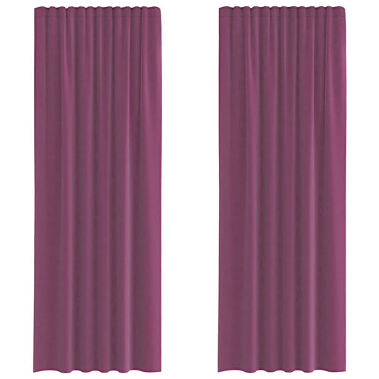 vidaXL Voile Curtains with Rod Pockets 2 pcs Purple