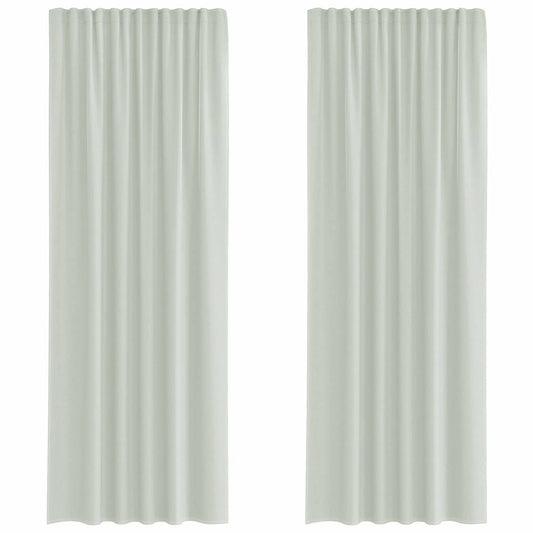 vidaXL Voile Curtains with Rod Pockets 2 pcs Light Grey